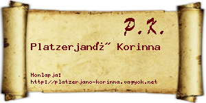 Platzerjanó Korinna névjegykártya
